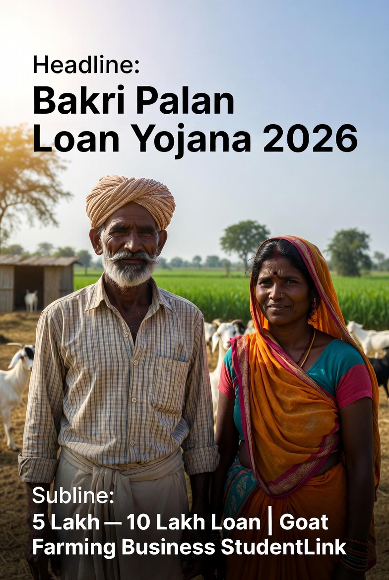 Bakri Palan Loan Yojana 2026 - बकरी पालन के लिए 10 लाख तक लोन | StudentLink