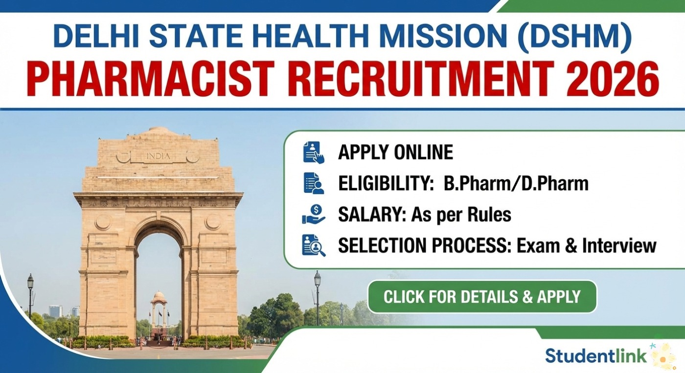 Delhi DSHM Pharmacist Recruitment 2026 Apply Online