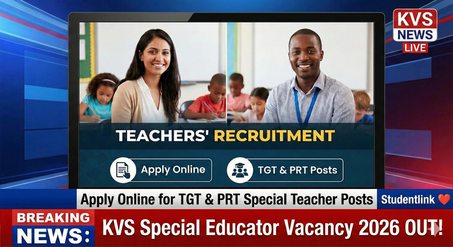 KVS Special Educator Vacancy 2026 Apply Online for PRT and TGT Posts