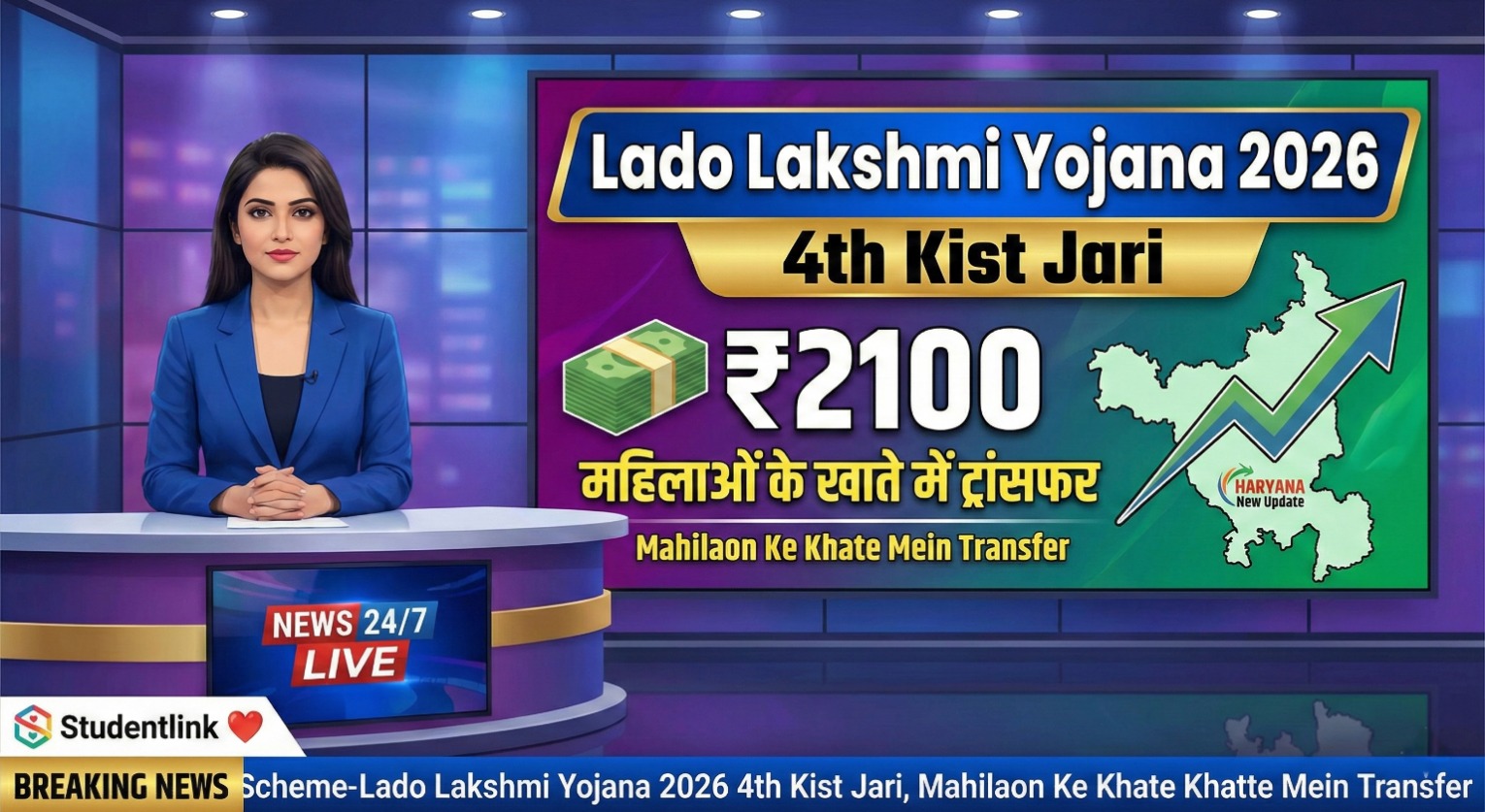 Lado Lakshmi Yojana 2026 4th Kist Jari Haryana ₹2100 Mahila Scheme Update
