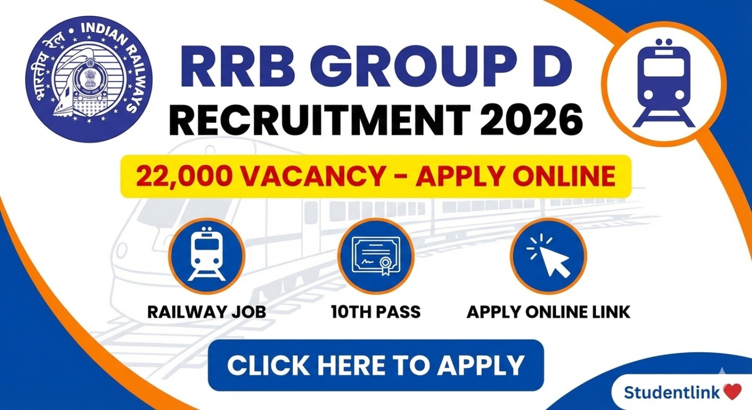RRB Group D Recruitment 2026 Apply Online, 22000 Vacancy, 10th Pass Railway Job