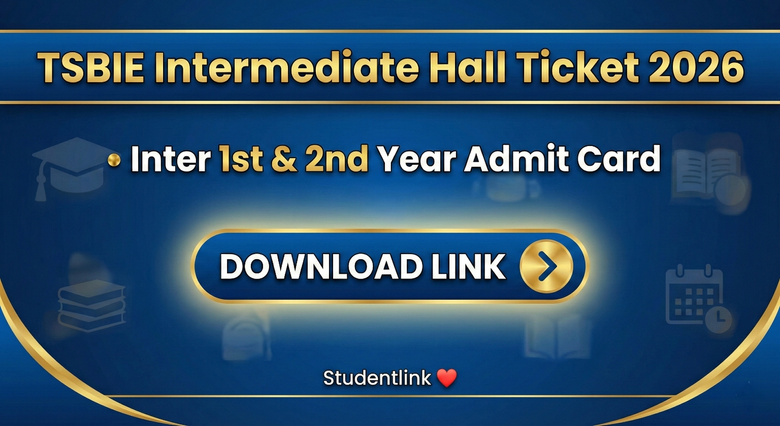 TSBIE Intermediate Hall Ticket 2026 Download for Inter 1st and 2nd Year